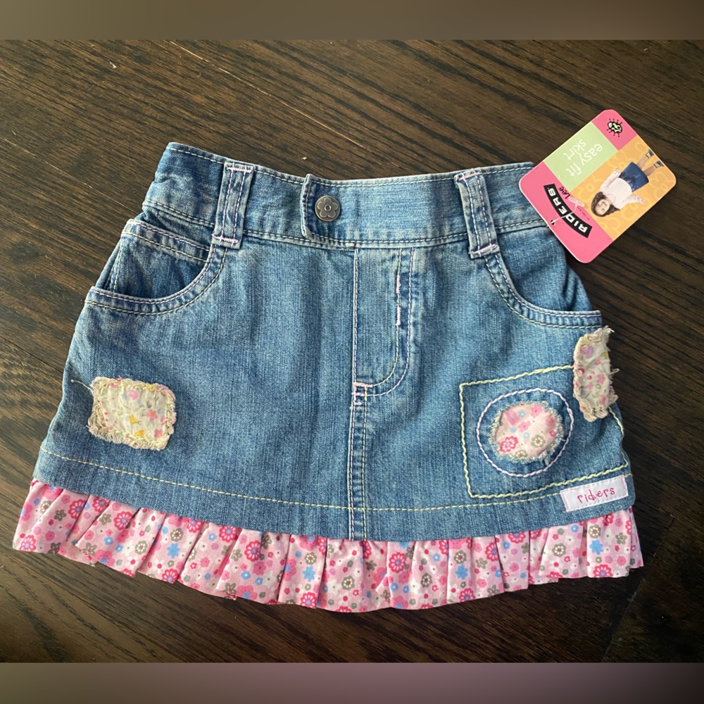 NWT Riders by Lee patch denim skirt